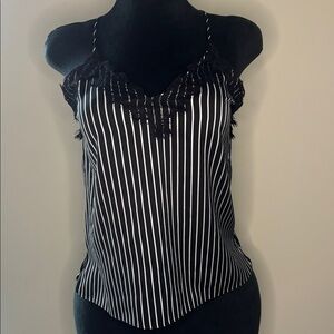 Do+Be Black and White Striped Women's Top Size S